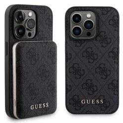   Guess 4G Metal Logo Case Set for iPhone 13 Pro Max + 5000mAh MagSafe Powerbank - Fekete tok