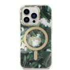 Guess GUBPP14LHJEACSA Tok+ Töltő iPhone 14 Pro 6.1" zöld/zöld kemény tok Jungle MagSafe
