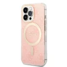 Set Guess GUBPP13XH4EACSP tok+ töltő iPhone 13 Pro Max pink/pink hard tok 4G Print MagSafe