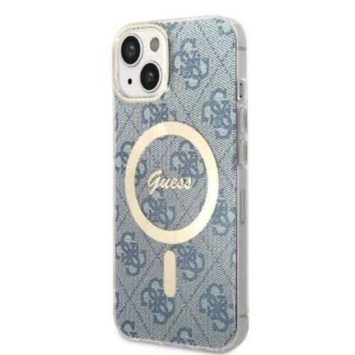 Guess GUBPP14MH4EACSB tok+ töltő iPhone 14 Plus 6.7" kék/kék kemény tok 4G Print MagSafe