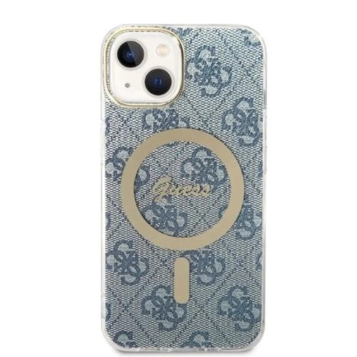 Guess GUBPP14MH4EACSB tok+ töltő iPhone 14 Plus 6.7" kék/kék kemény tok 4G Print MagSafe