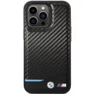 iPhone 13 Pro Max 6.7" fekete/fekete BMW BMHCP13X22NBCK kemény tok bőr karbon tok