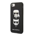 Karl Lagerfeld KLHCI8SAKICKCBK iPhone 7/8 / SE 2020 / SE 2022 fekete/fekete keménytok Saffiano Karl&Choupette Head tok