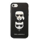 Karl Lagerfeld KLHCI8SAKICKCBK iPhone 7/8 / SE 2020 / SE 2022 fekete/fekete keménytok Saffiano Karl&Choupette Head tok
