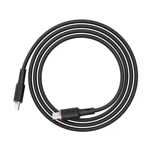Acefast - Adatkábel (C2-01) - Type-C - Lightning, 30W, 3A, Gyors töltés, MFi tanúsítvány, 1.2m - Fekete