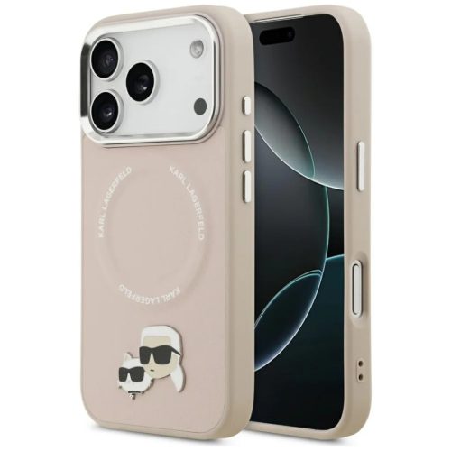 iPhone 17 Pro Max Karl Lagerfeld Karl & Choupette Pins MagSafe rózsaszín tok