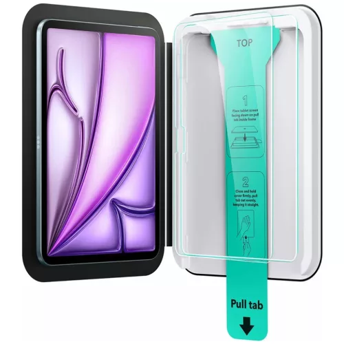 iPad Pro 13 (2024) / iPad Pro 13 (2025) Átlátszó ESR Edzett Üveg Kijelzővédő UltraFit Tálcával (2 darabos csomag) üvegfólia