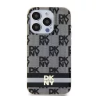 Original Case DKNY keménytok IML Checkered Mono Pattern & Printed Stripes MagSafe DKHMP13XHCPTSK iPhone 13 Pro Max fekete tok
