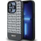 Original Case DKNY keménytok bőr nyomtatott mintával fém logóval MagSafe DKHMP15XPSOSPK iPhone 15 Pro Max fekete tok