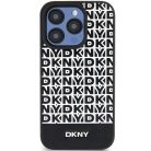 Original Case DKNY keménytok bőr nyomtatott mintával fém logóval MagSafe DKHMP15XPSOSPK iPhone 15 Pro Max fekete tok