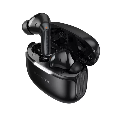 Borofone TWS Bluetooth Vezeték nélküli fülhallgató FQ9 Plus Peaceful ANC+ENC fekete