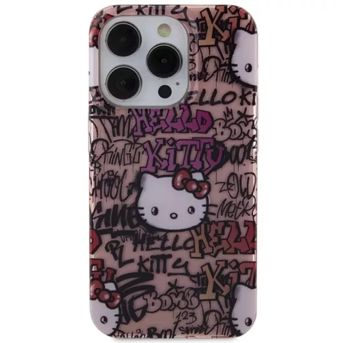 Eredeti Hello Kitty kemény tok graffiti IML Tags HKHCP14XHDGPTP iPhone 14 Pro Max rózsaszín tok