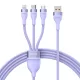 Baseus Cable Flash Series II 3 az 1-ben - USB to Type C, Lightning, Micro USB - 66W 6A 1,2 méter (CASS040005) lila