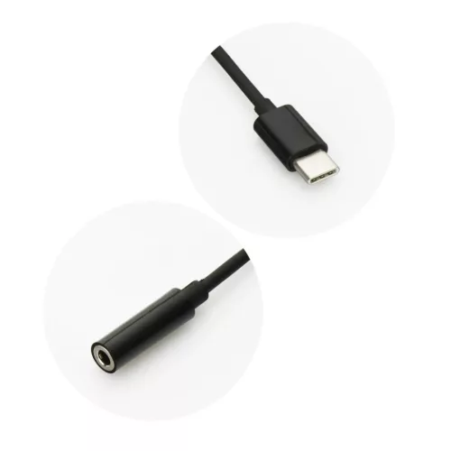 USB Type-C/3.5 mm Jack átalakító adapter fekete