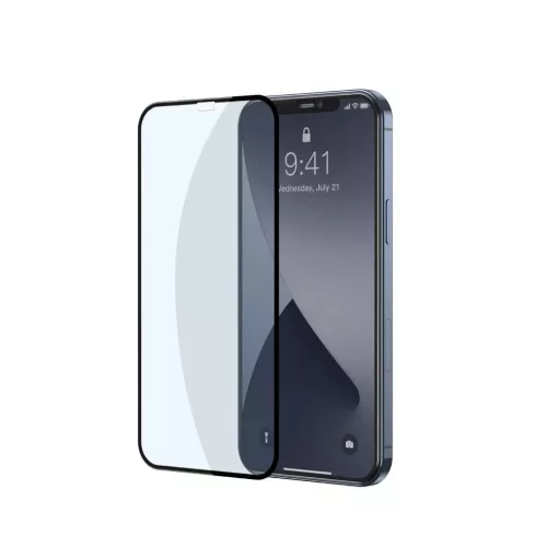 iPhone 12 mini Baseus 2x 0.3mm 9H Anti-Blue light kijelzővédő üvegfólia fekete (SGAPIPH54N-KB01)