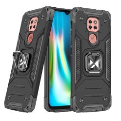   Wozinsky Ring Armor Case Kickstand telefontok Motorola Moto G9 Play fekete