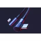 Ugreen Elbow Nylon harisnyázott USB Type C - USB Type C kábel döntött fejjel 1m 5A PD 100W fekete (US335 70696)