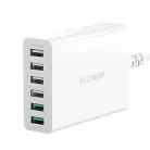 Blitzwolf BW-S15 Hálózati töltő 6xUSB/ QC 3.0 60W fehér