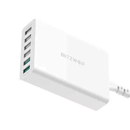 Blitzwolf BW-S15 Hálózati töltő 6xUSB/ QC 3.0 60W fehér