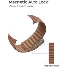 Apple Watch 3/4/5/6/7/8/SE 38/40/41mm barna Loop Leather bőr óraszíj mágneses