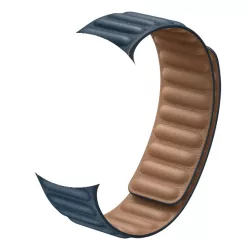   Apple Watch 3/4/5/6/7/8/SE 38/40/41mm sötétkék Loop Leather bőr óraszíj mágneses