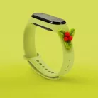 Strap Xmas karácsonyi óraszíj Xiaomi Mi Band 4 / Mi Band 3 zöld fagyönggyel