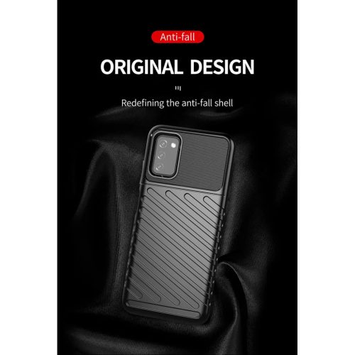 Samsung Galaxy A03s fokozott védelmet biztosító flexibilis TPU tok kék Alphajack