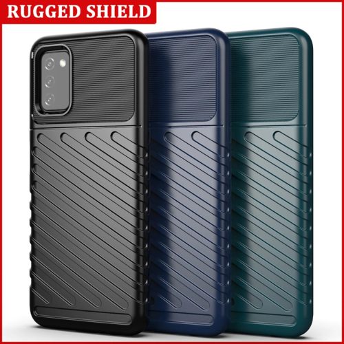 Samsung Galaxy A03s fokozott védelmet biztosító flexibilis TPU tok kék Alphajack