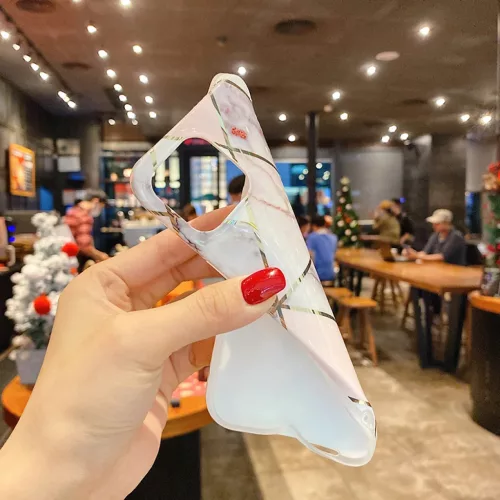 iPhone 13 Pro Max TPU szilikon tok márvány mintával rózsaszín Alphajack