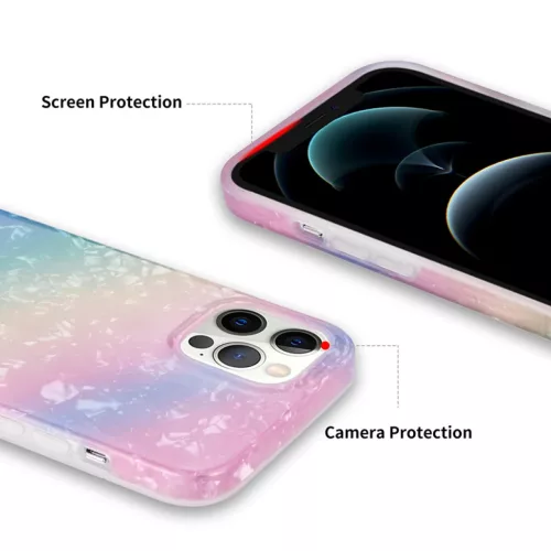 iPhone 13 Pro Max TPU tok színes mintával Alphajack (P2) kék-rózsaszín