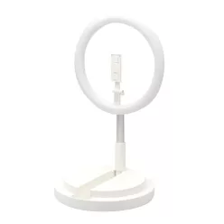   30cm LED 12'' asztali körfény, ringlight és telefontartó fehér One Leg Stand Y2