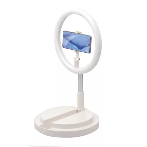 30cm LED 12'' asztali körfény, ringlight és telefontartó fehér One Leg Stand Y2