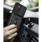 Samsung Galaxy A03s TPU tok kameralencse védővel, kihajtható mágneses támasszal kék Alphajack