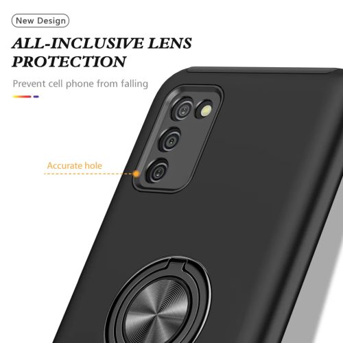 Samsung Galaxy A03s TPU tok kihajtható mágneses támasszal fekete Alphajack