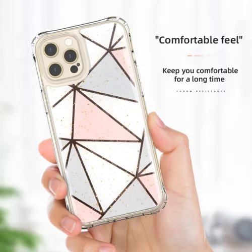 iPhone 13 Pro Max TPU szilikon tok geometriai mintával Alphajack (EPOXY-1)