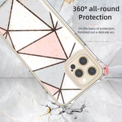 iPhone 13 Pro Max TPU szilikon tok geometriai mintával Alphajack (EPOXY-2)