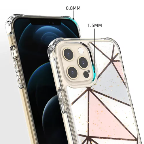 iPhone 13 Pro Max TPU szilikon tok geometriai mintával Alphajack (EPOXY-2)