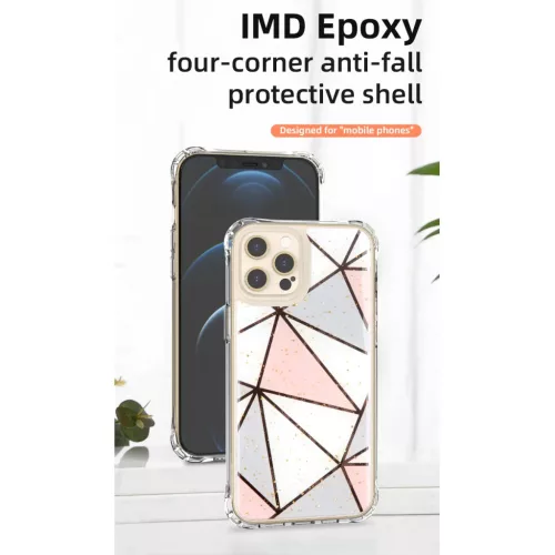iPhone 13 Pro Max TPU szilikon tok geometriai mintával Alphajack (EPOXY-3)