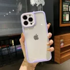 iPhone 13 Pro Max átlátszó tok halványlila kerettel Alphajack