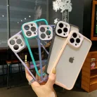 iPhone 13 Pro Max átlátszó tok halványlila kerettel Alphajack