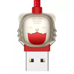   Baseus Cable Year Of The Tiger 3in1 - USB - USB Type C/ Lightning/ Micro USB - 3.5A 1.2m piros
