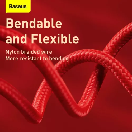 Baseus Cable Year Of The Tiger 3in1 - USB - USB Type C/ Lightning/ Micro USB - 3.5A 1.2m piros