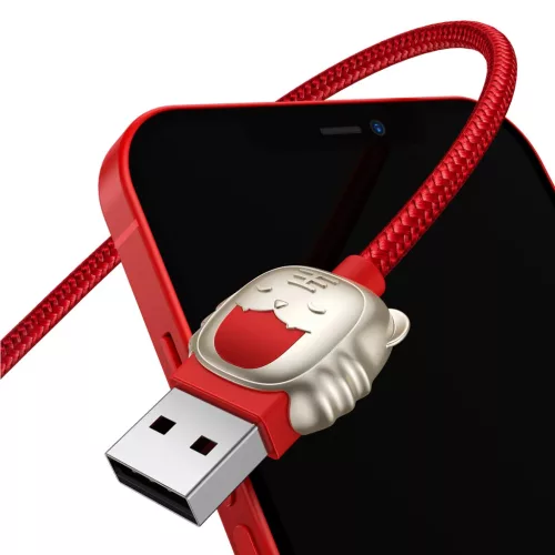 Baseus Cable Year Of The Tiger 3in1 - USB - USB Type C/ Lightning/ Micro USB - 3.5A 1.2m piros