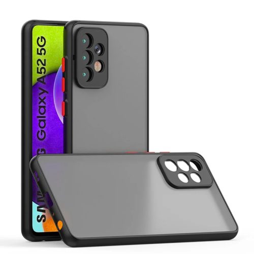 Samsung Galaxy A03s Smoke matt TPU tok kék kerettel Alphajack