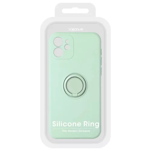 iPhone 13 Pro Max Vennus szilikon tok hátlapi gyűrűvel menta
