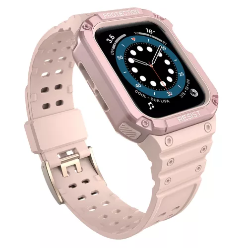 Apple Watch 8/7/6/5/4/3/2 / SE (41/40 / 38mm) Armored Óraszíj és Tok Pink