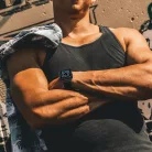 Apple Watch 4/5/6/7/8/SE (42/44/45mm) Armored Óraszíj és Tok Fehér / Bronz