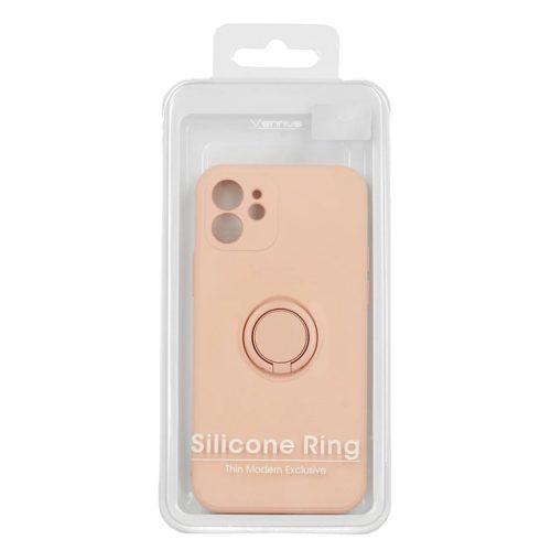 Samsung Galaxy A03S Vennus szilikon tok hátlapi gyűrűvel világos rózsaszín