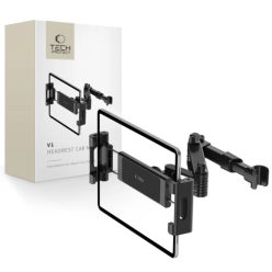   Autós tablet és telefontartó, fejtámlára rögzíthető fekete Tech-Protect állítható hossz