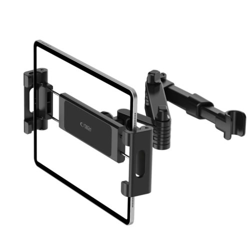 Autós tablet és telefontartó, fejtámlára rögzíthető fekete Tech-Protect állítható hossz